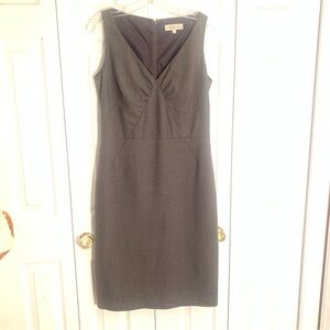 Emanuel Ungaro Vintage Grey Wool Shift dress Sleeveless V neck 6